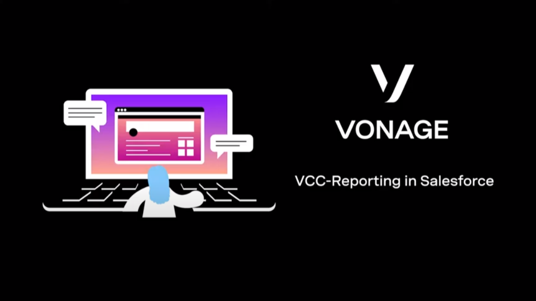 Отчетность контакт-центра Vonage в Salesforce Cover slide for VCC reporting in Salesforce demo video