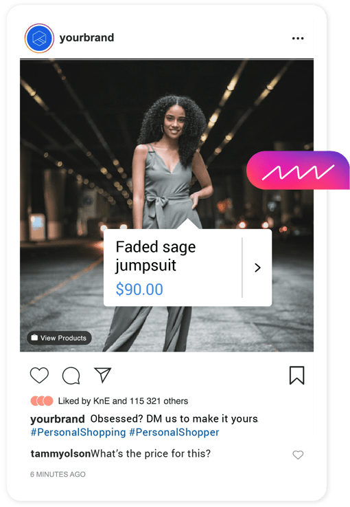 Instagram shops Example of commerce integration on Instagram brand post