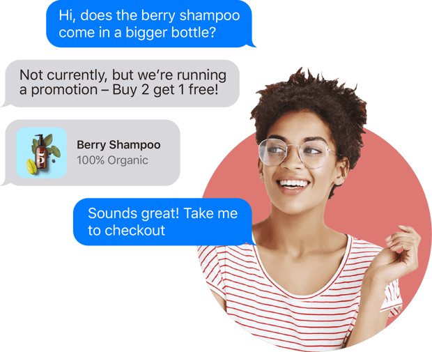 Beauty and Personal Care Image of beauty product purchase interaction over chat