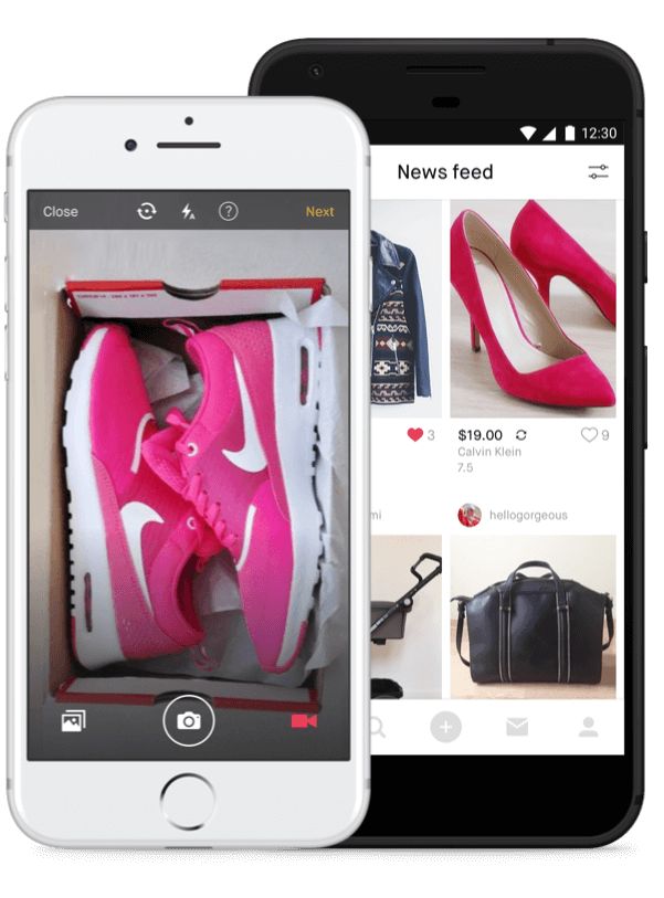 Фотография обуви и одежды, размещенной на сайте и в мобильном приложении