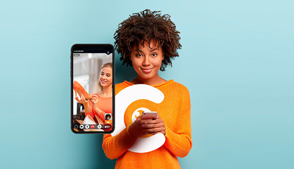 ConferWith-Partner-Imagery Image of woman with a smartphone